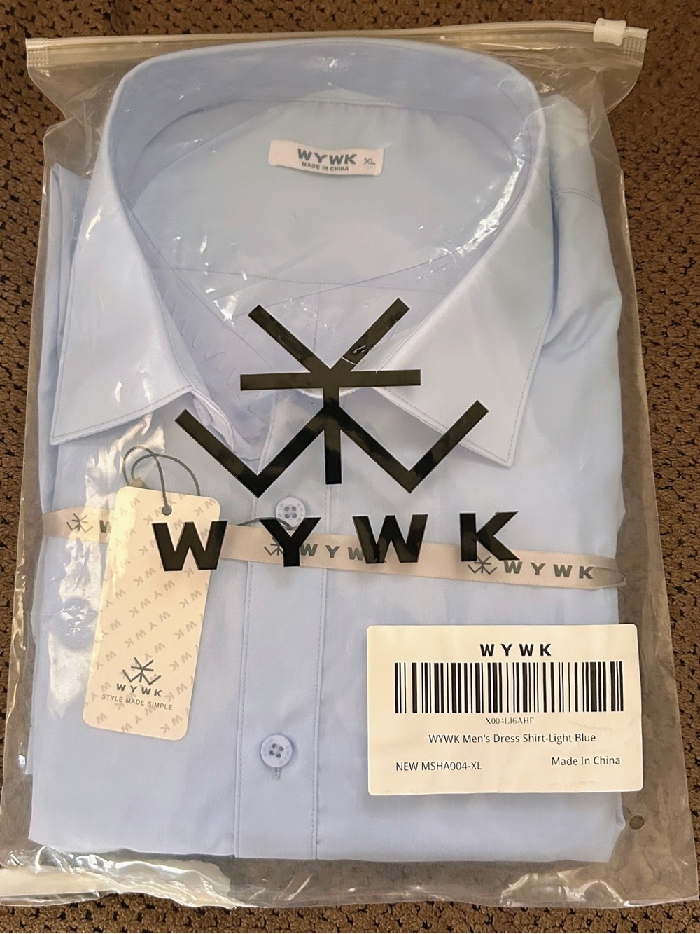 Men's Light Blue Dress Shirt - Classic Collared Shirt